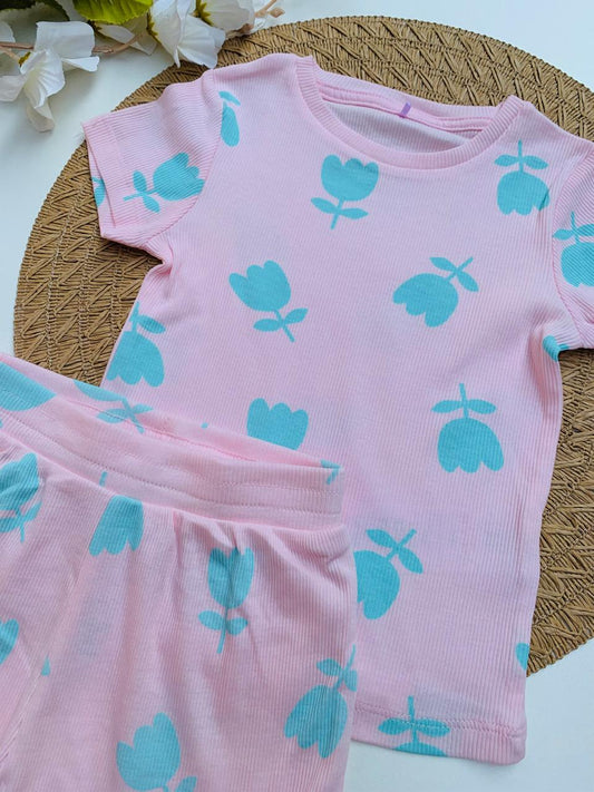 George Flowers Print Shirt & Shorts Set