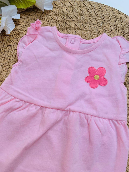 George One-Sided Embroidery Flower Romper