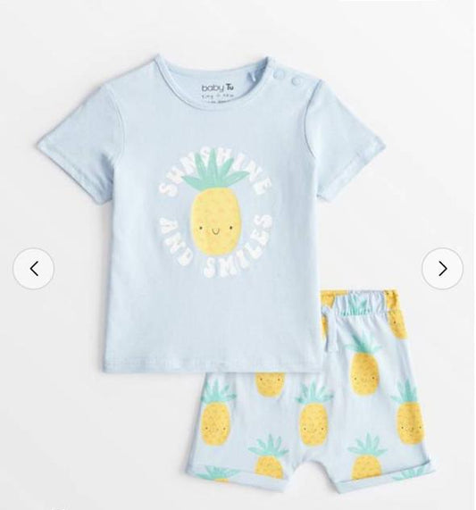 Tu Clothing Pineapple Shirt & Shorts Set