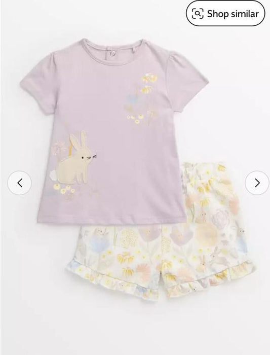 Tu Clothing Appliquéd Bunny Shirt & Shorts Set