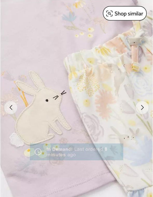 Tu Clothing Appliquéd Bunny Shirt & Shorts Set