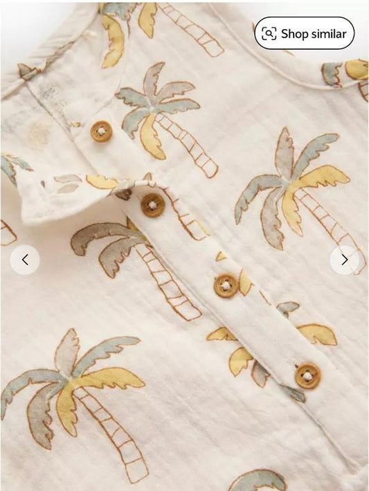 Tu Clothing Palm Trees Romper & Hat