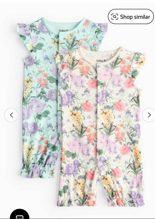 Tu Clothing Pack of 2 Floral Rompers