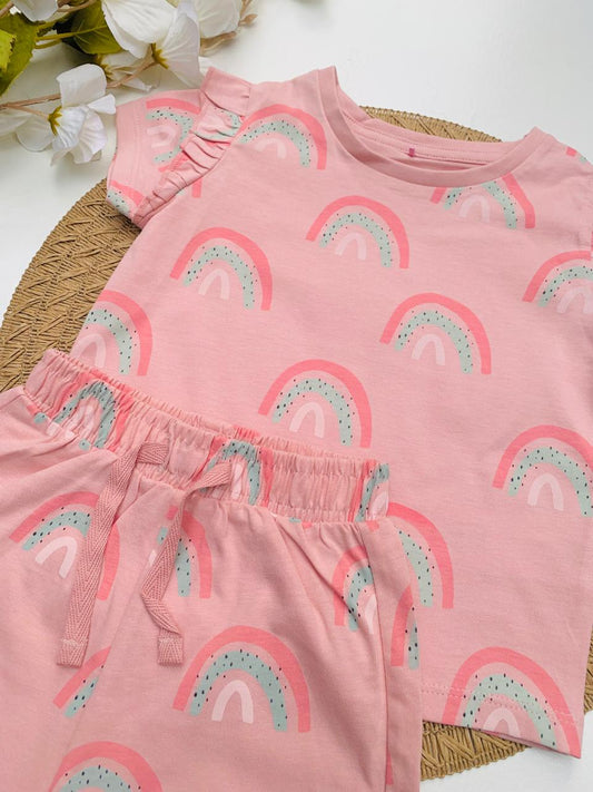 George Rainbow Print Shirt & Shorts Set