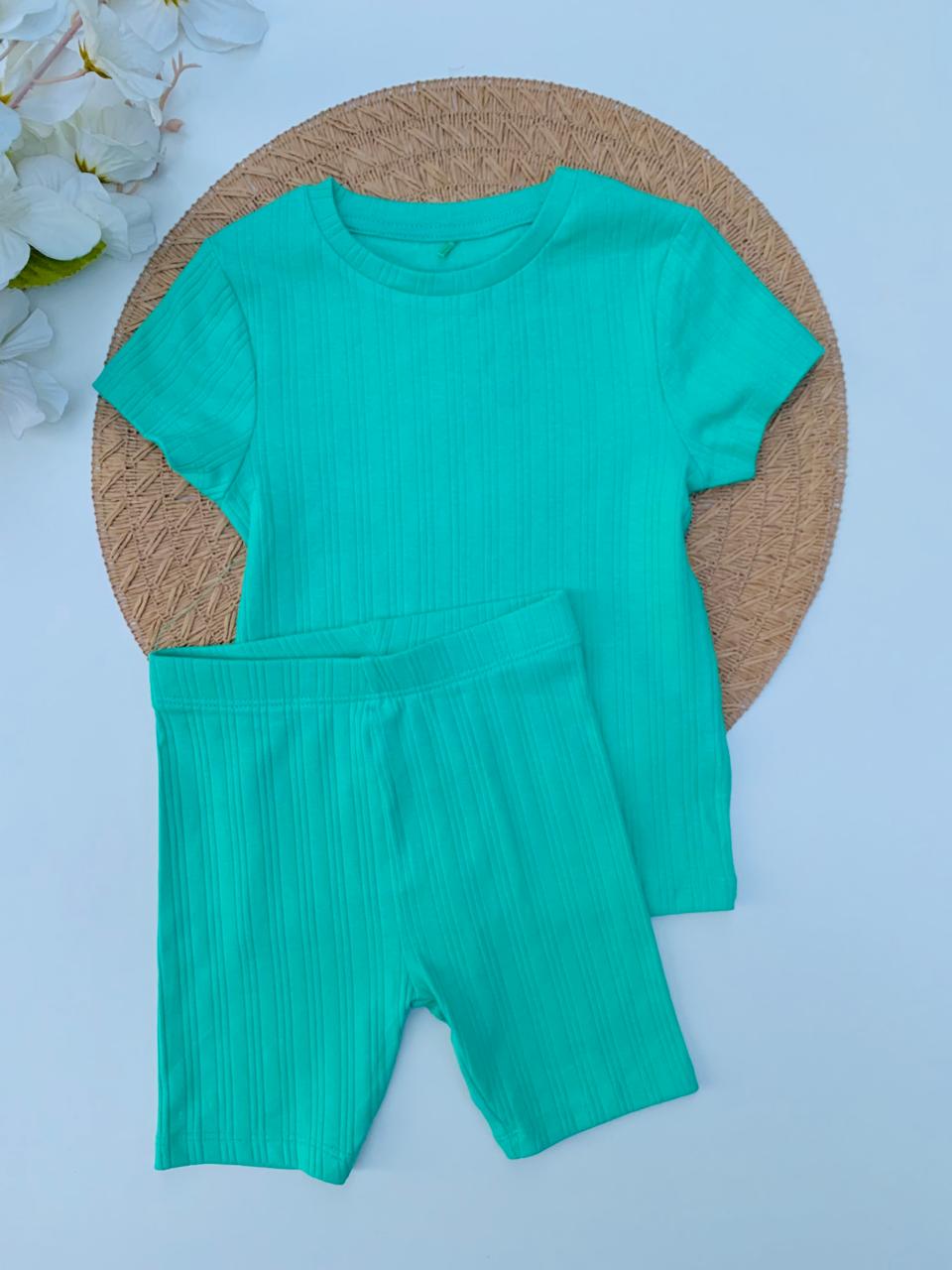 George Ribbed Shirt & Shorts Set