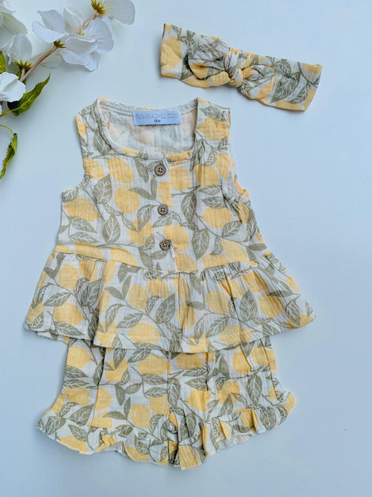 Lemon Print 3pc Set