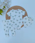 3pc Palm Bodysuit ,Trouser & Bib Set