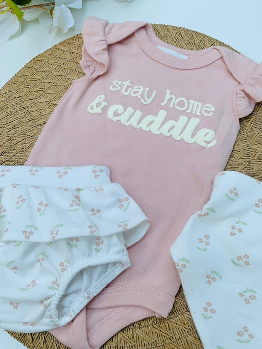 3pc “Stay Home & Cuddle” Matching Set