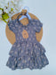 Dark Grey Floral Frock with matching Headband