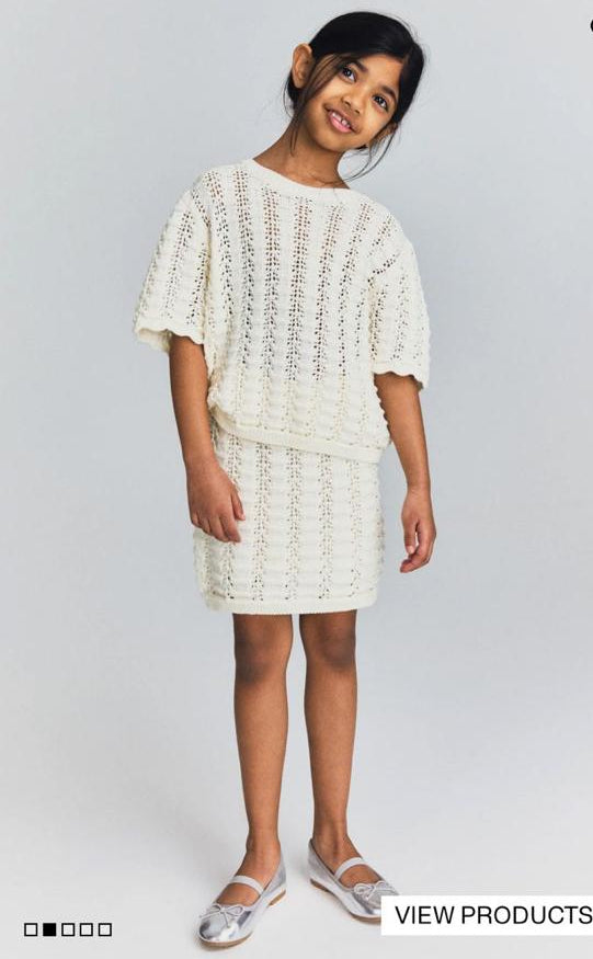 H&M 2pc Knitted Shirt & Skirt Set