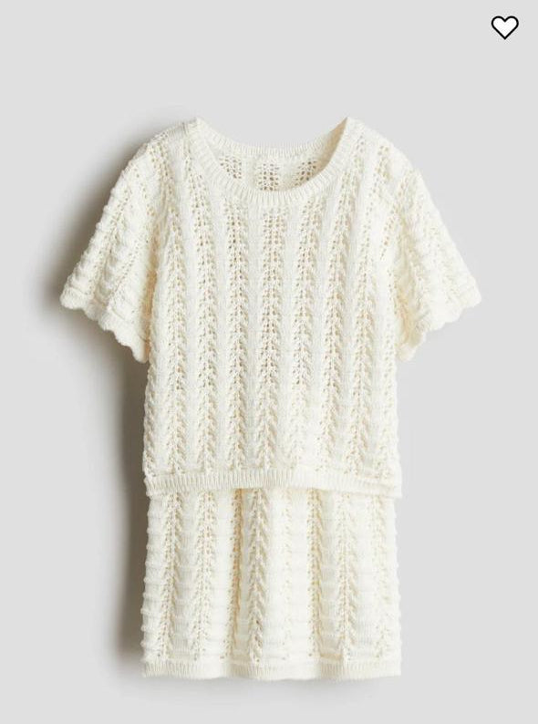 H&M 2pc Knitted Shirt & Skirt Set