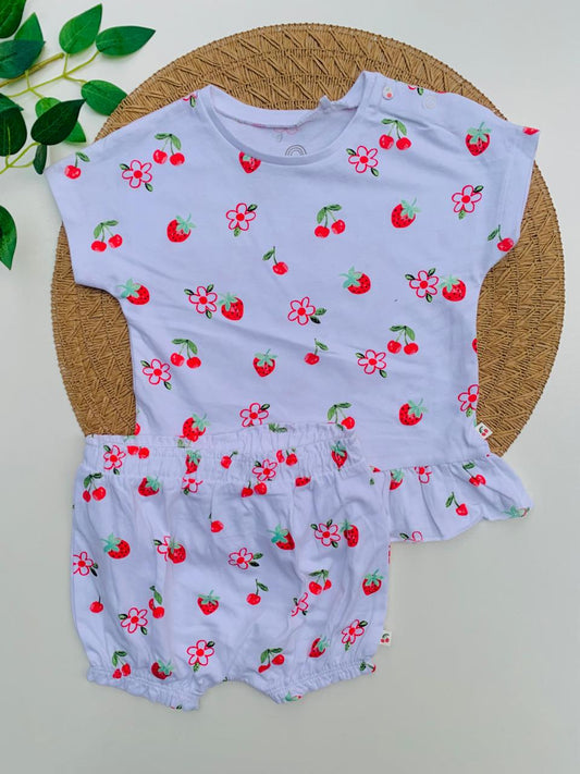 Next Fruits Print Frock with Short Set