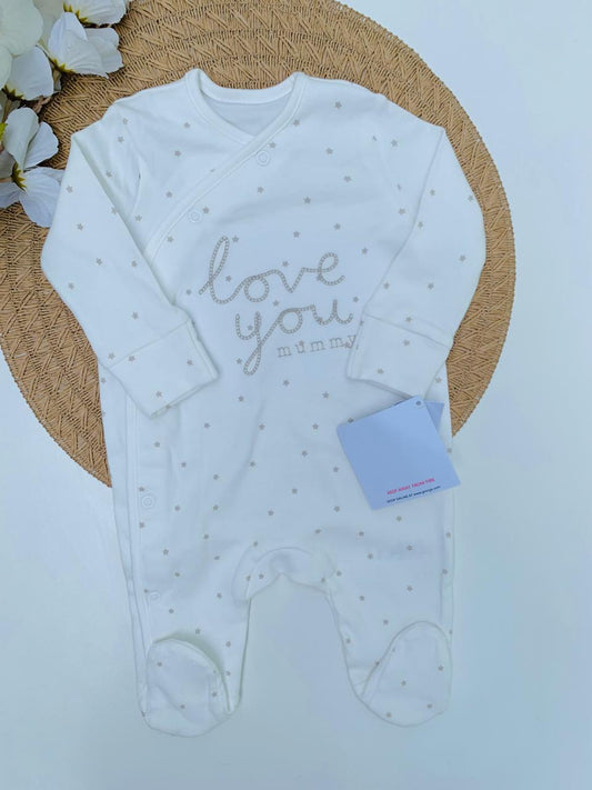 George Embroidered "Love You Mummy" Sleepsuit