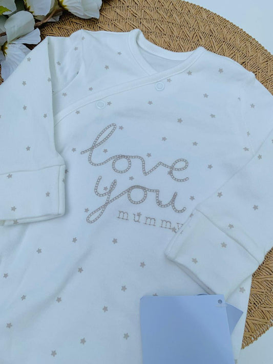 George Embroidered "Love You Mummy" Sleepsuit