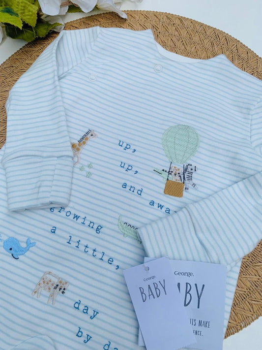 George Embroidered "Growing a Little" Sleep-suit