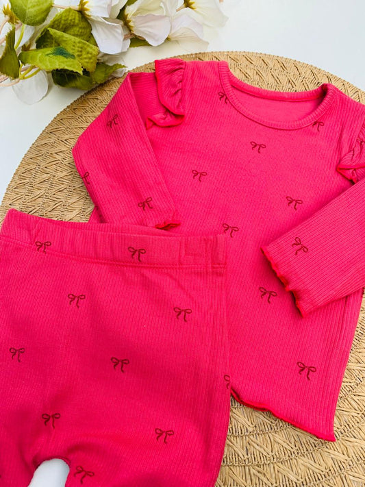 George Flower Ribbed  Print Shirt & Trouser Set