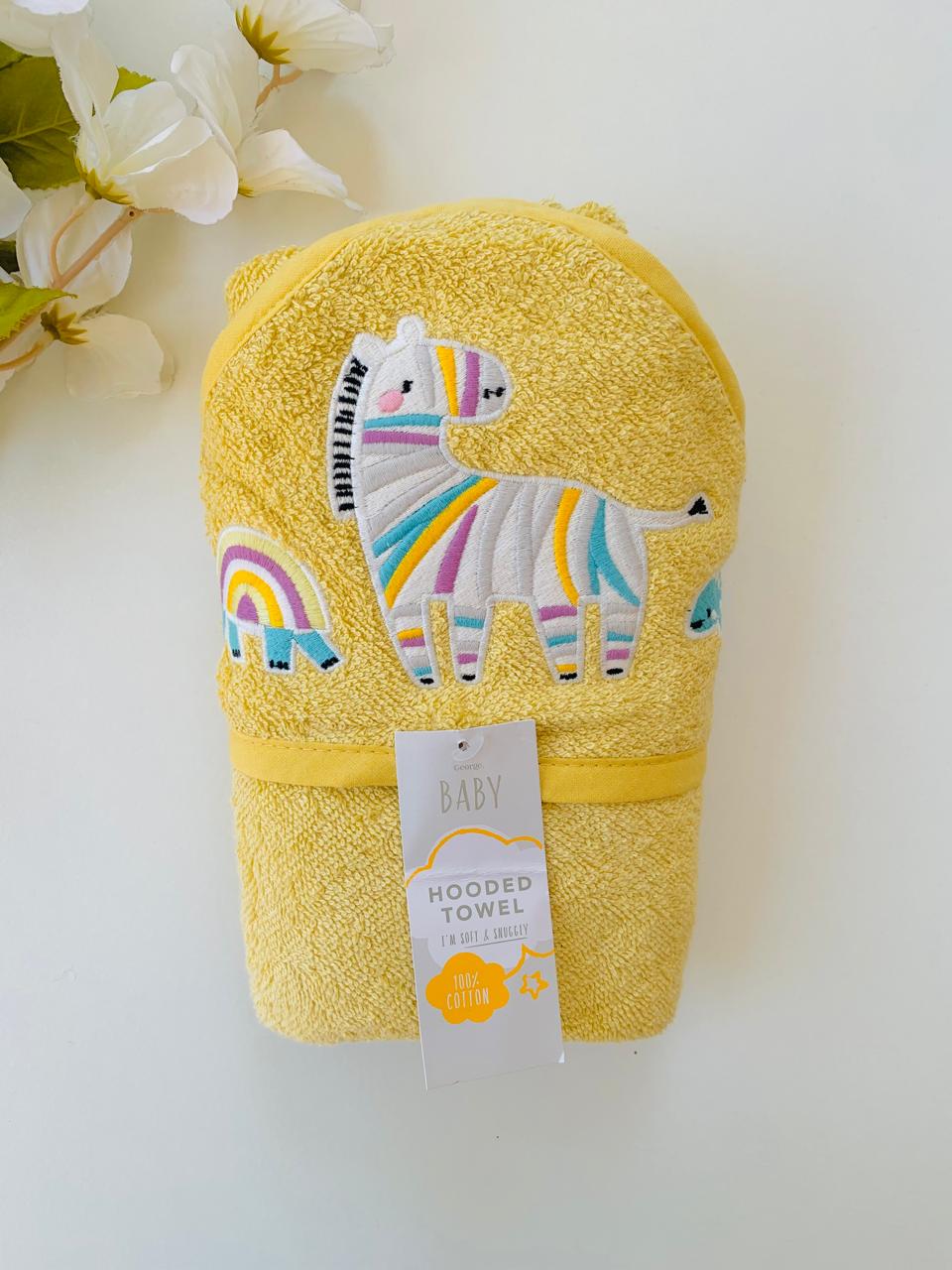 George Embroided Zebra Towel