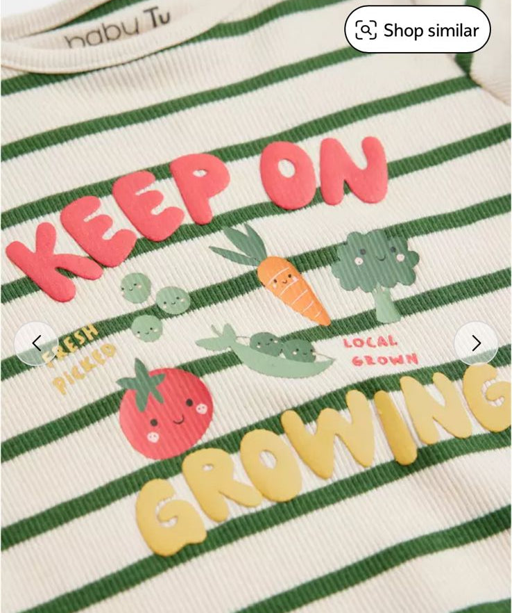 Tu Clothing Pack of 2 "Keep on Growing" Pyjamas Set