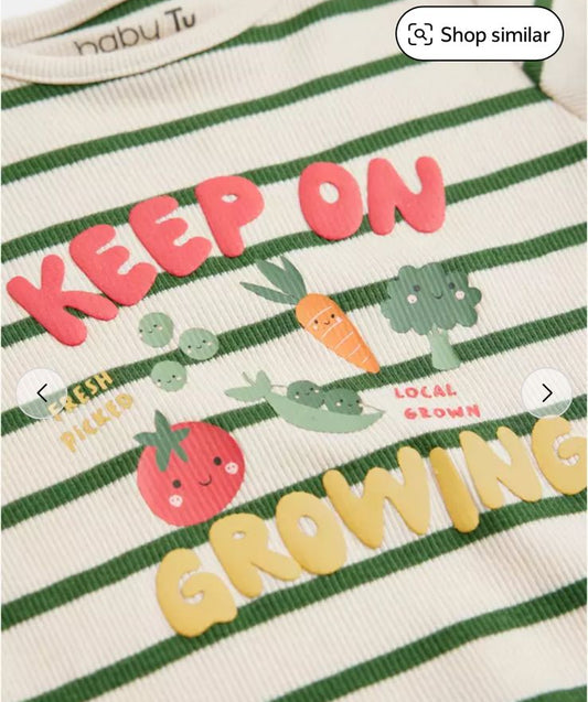 Tu Clothing Pack of 2 "Keep on Growing" Pyjamas Set