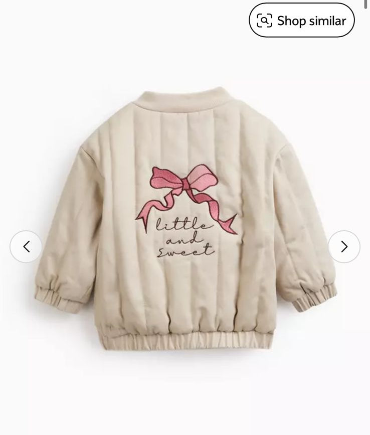 Tu Clothing Quilted Embroidered Bow Jacket