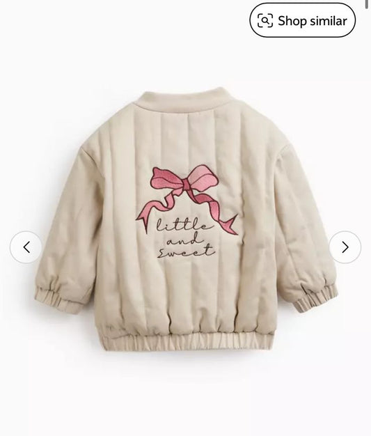 Tu Clothing Quilted Embroidered Bow Jacket