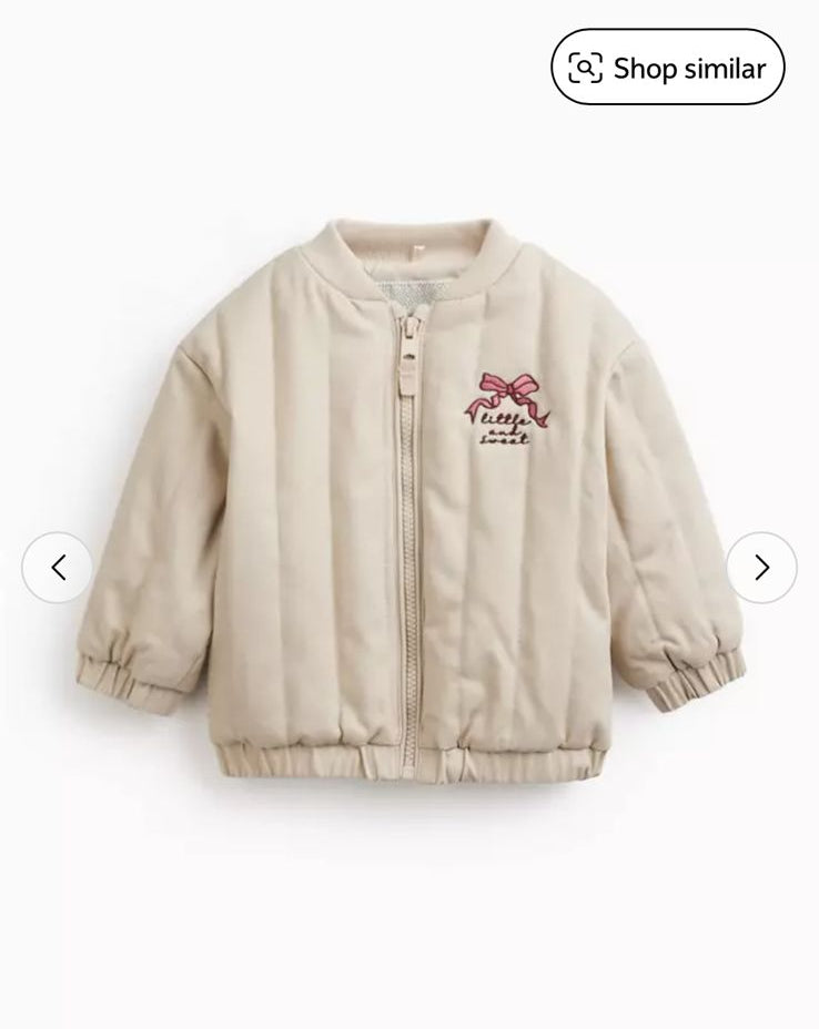 Tu Clothing Quilted Embroidered Bow Jacket