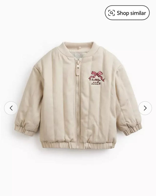Tu Clothing Quilted Embroidered Bow Jacket