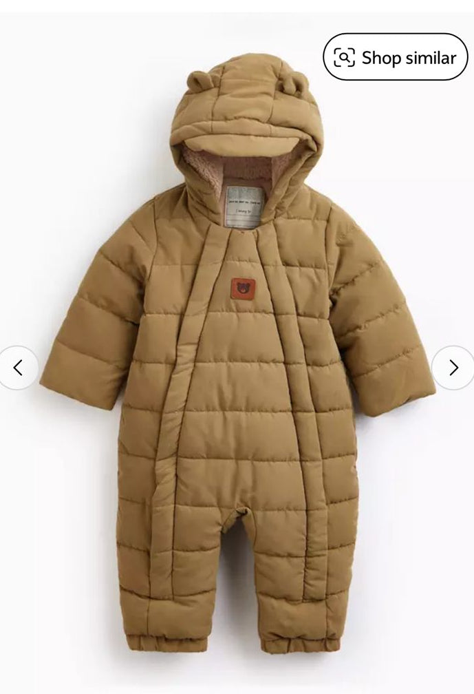 Tu Clothing Quilted patched bear Pramsuit