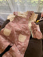 Floral Pink Dungarees with matching Headband