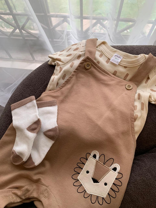 Lion Dungaree with Matching Socks