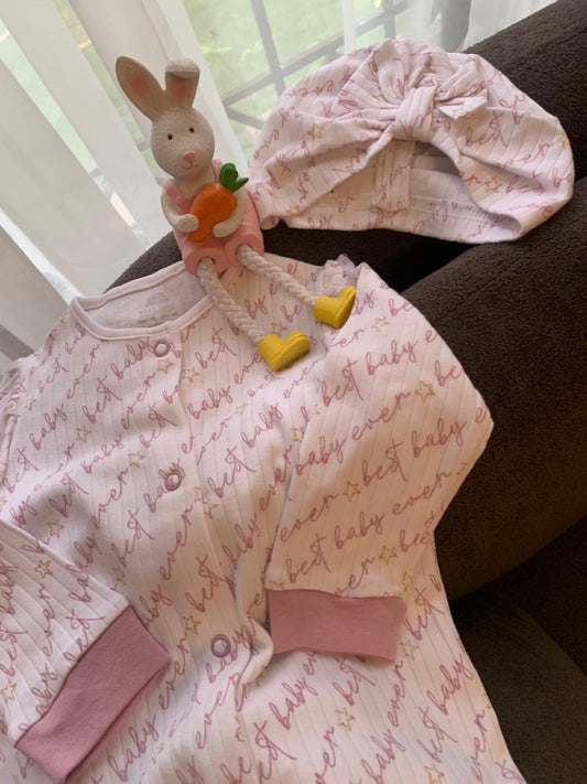 Next Ribbed Sleepsuit with cap