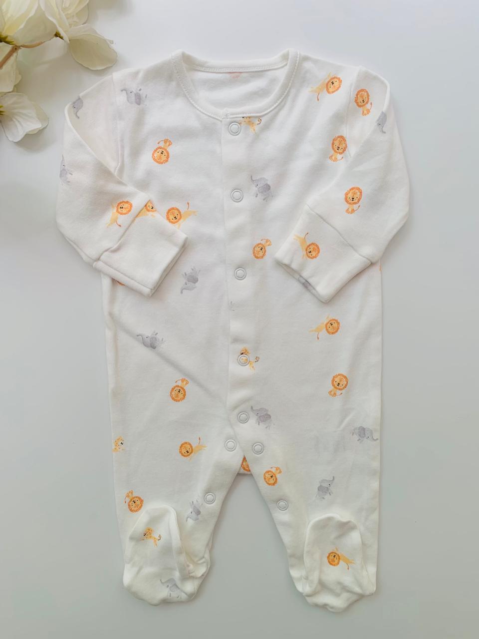 Matalan Lion and Elephant Print Sleepsuit