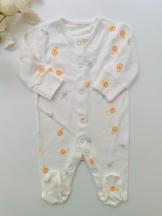 Matalan Lion and Elephant Print Sleepsuit