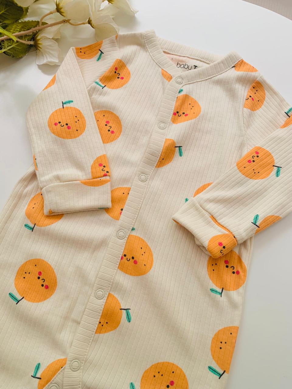 TU Clothing Orange Print Sleepsuit