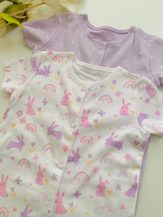 George Bunny Pack of 2 Rompers