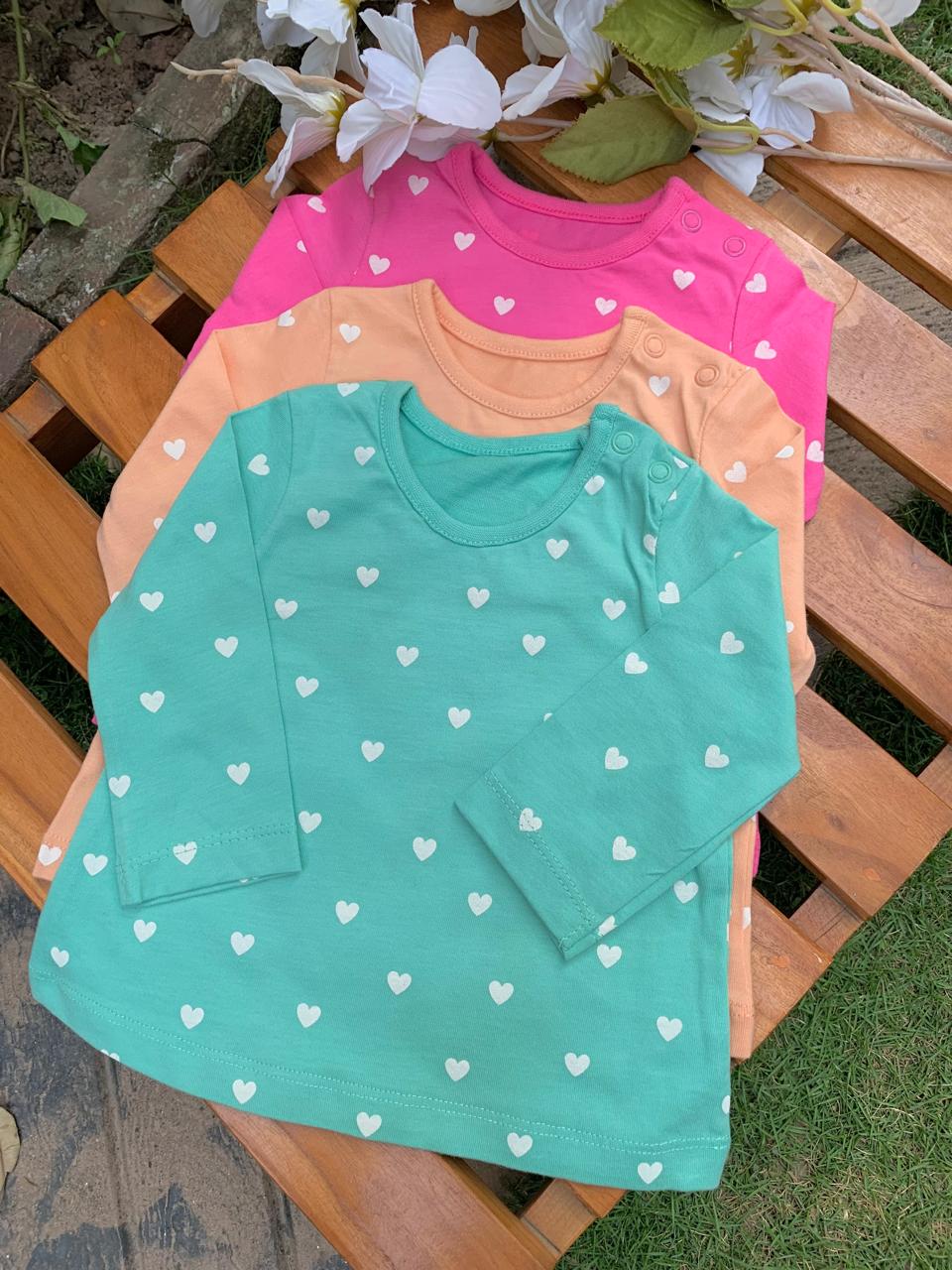 George Heart Print Pack of 3 Shirts