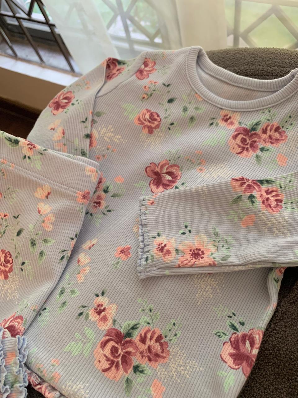 George Ribbed Floral Shirt & Trouser Set