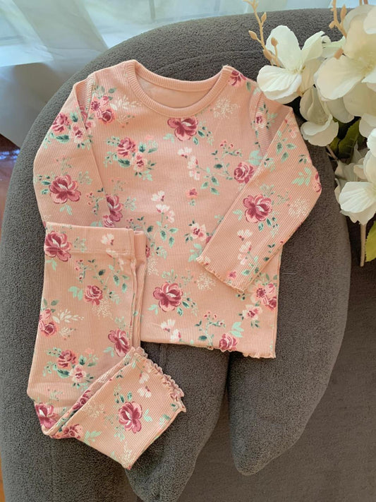 George Floral Ribbed Shirt & Trouser Set