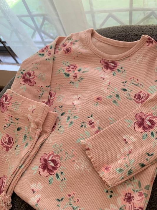 George Floral Ribbed Shirt & Trouser Set