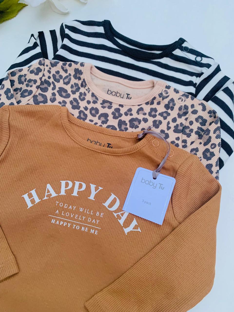Tu Clothing "Happy Day" Pack of 3 shirts
