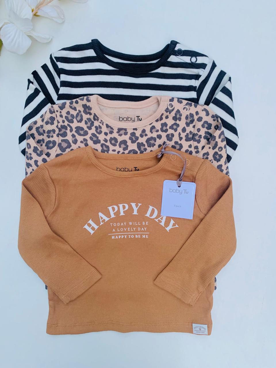 Tu Clothing "Happy Day" Pack of 3 shirts