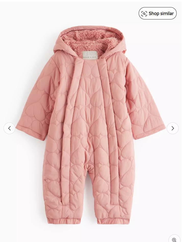 TU Clothing Double Zipped Heart Quilted Snowsuit