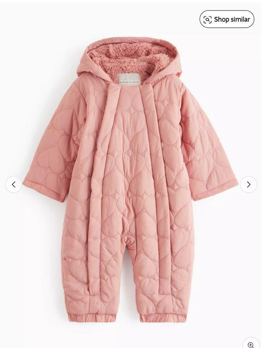 TU Clothing Double Zipped Heart Quilted Snowsuit