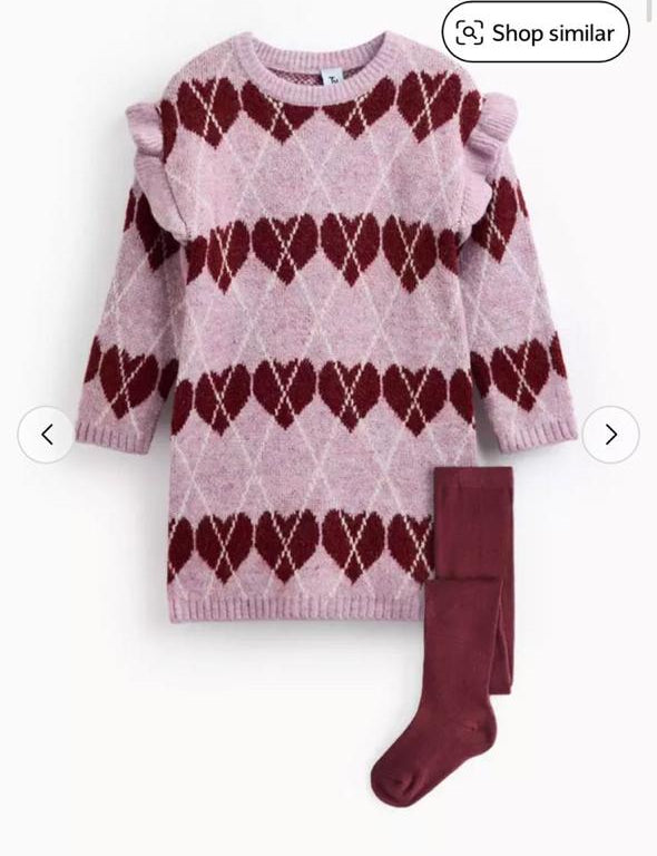 Tu Clothing Heart Print Long Jersey with Tights