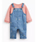 Tu Clothing Denim Floral print Dungarees & Bodysuit Set