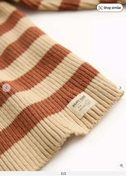 TU Clothing Knitted Rust Striped & Bottoms Set