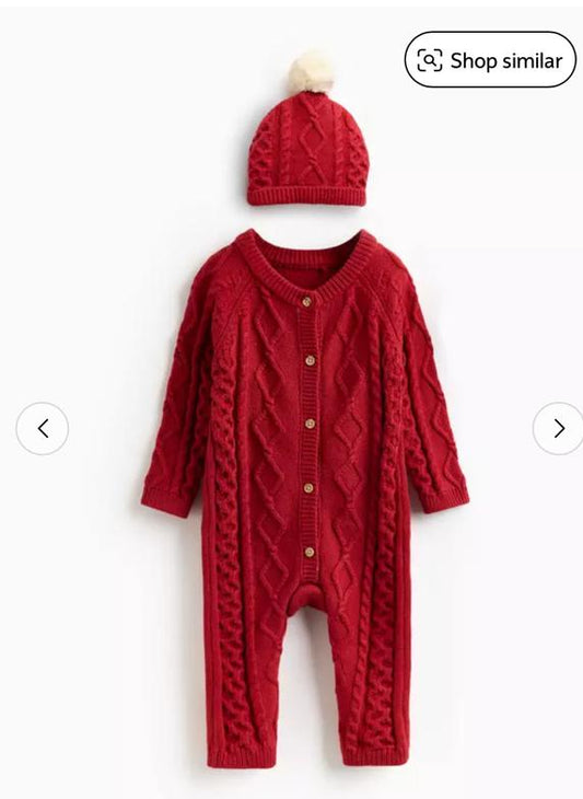 TU Clothing Knitted Sleep-suit with Cap