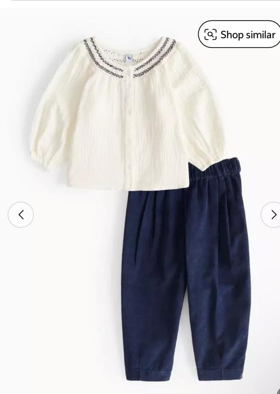 TU clothing Chesscloth Brouse & Corduroy Barrel Trouser