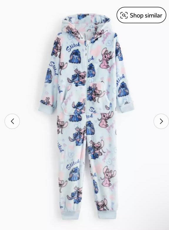 TU Clothing Diseny Stitch Print Fleece All In One