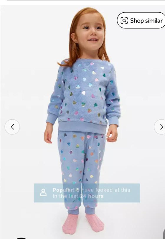 TU Clothing Fleece Hearts Print Shirt & Trouser Set